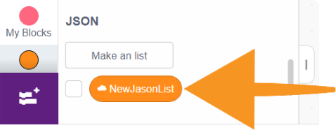 created json list in block pallete