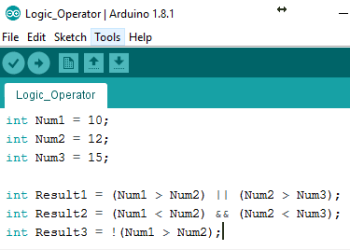 Arduino IDE Logical Operators