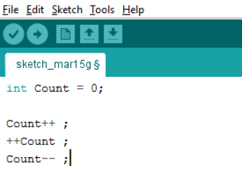 Arduino IDE Increment Decrement Operator