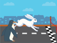 Hare and Penguin Race